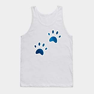 Full time dog mom shiny blue dog paw Tank Top